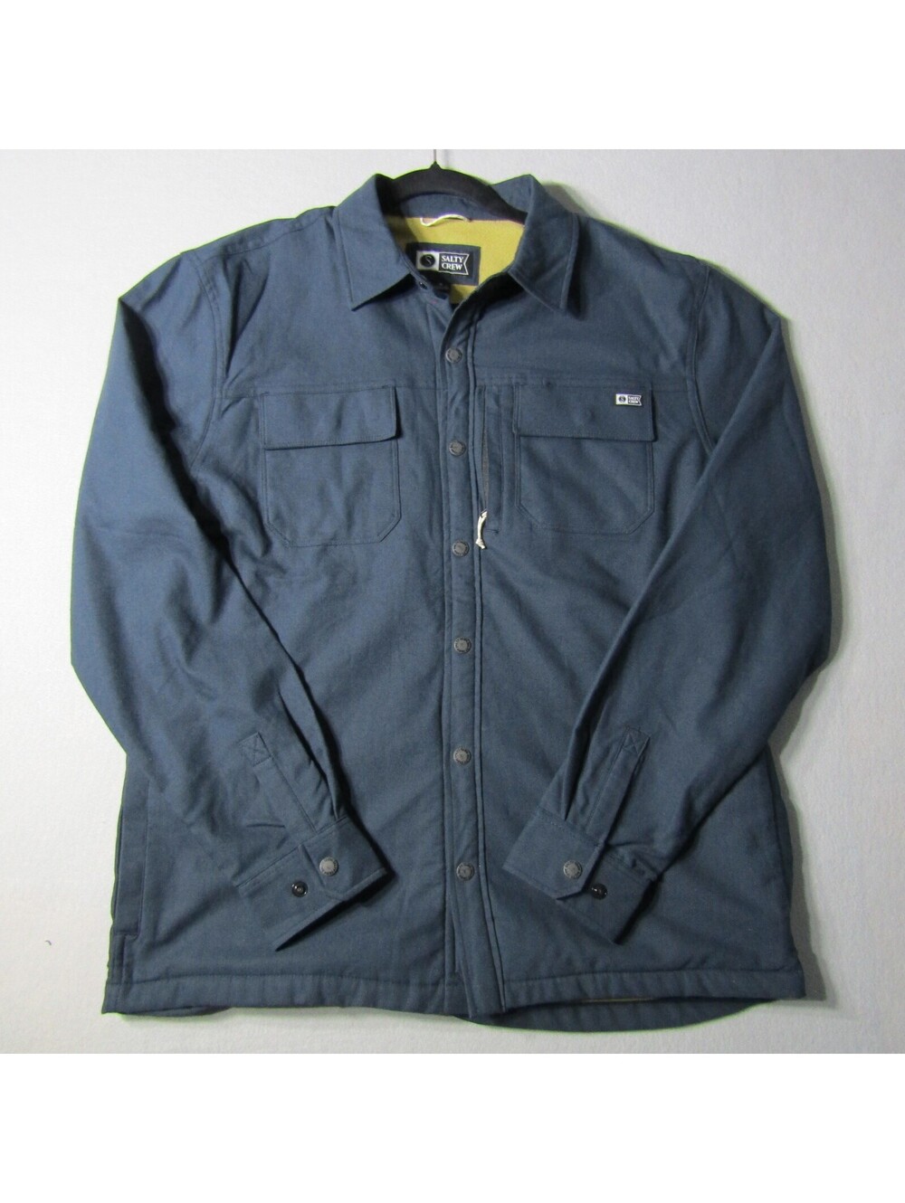 NWT Salty Crew Fathom LS Tech Shacket Men's S Midnight Navy